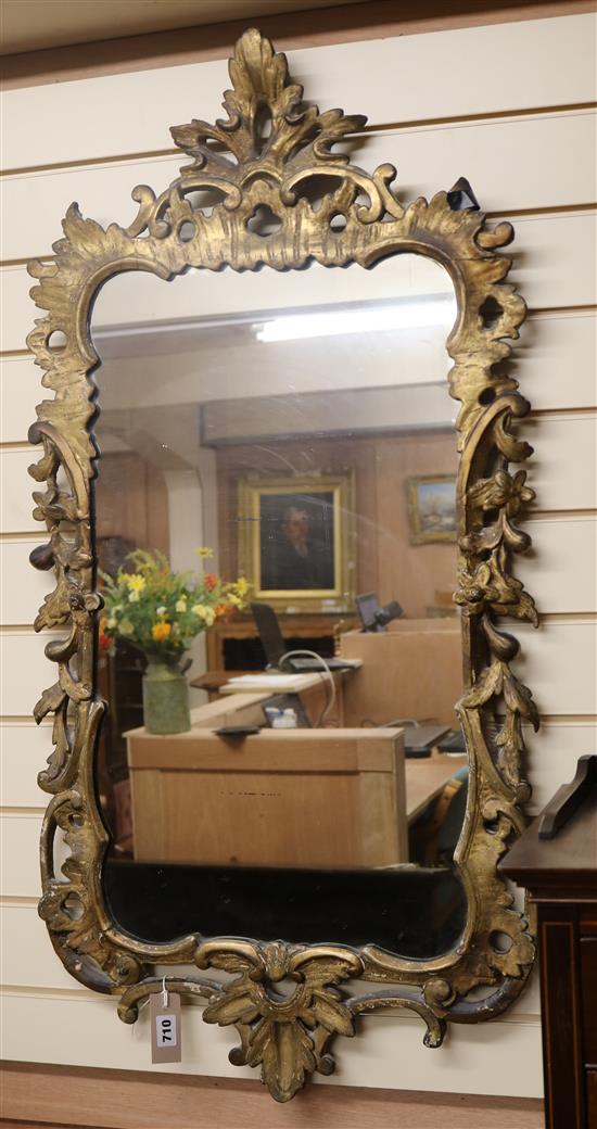 A 19th century carved giltwood wall mirror H.106cm